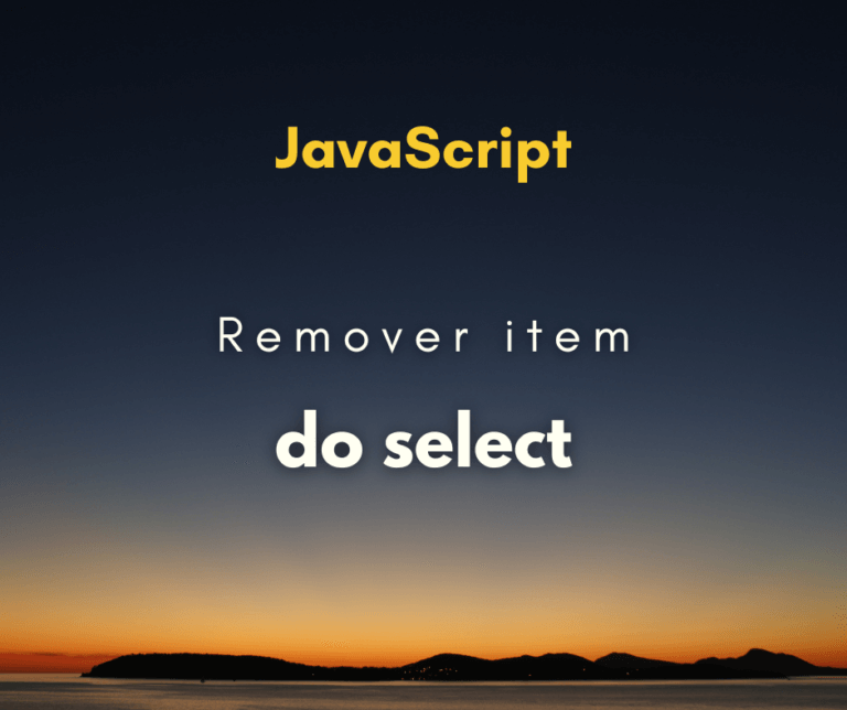 Como remover item de um select com JavaScript