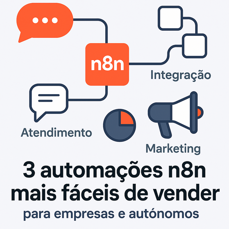 Uma imagem sobre 3 automações n8n mais fáceis de vender