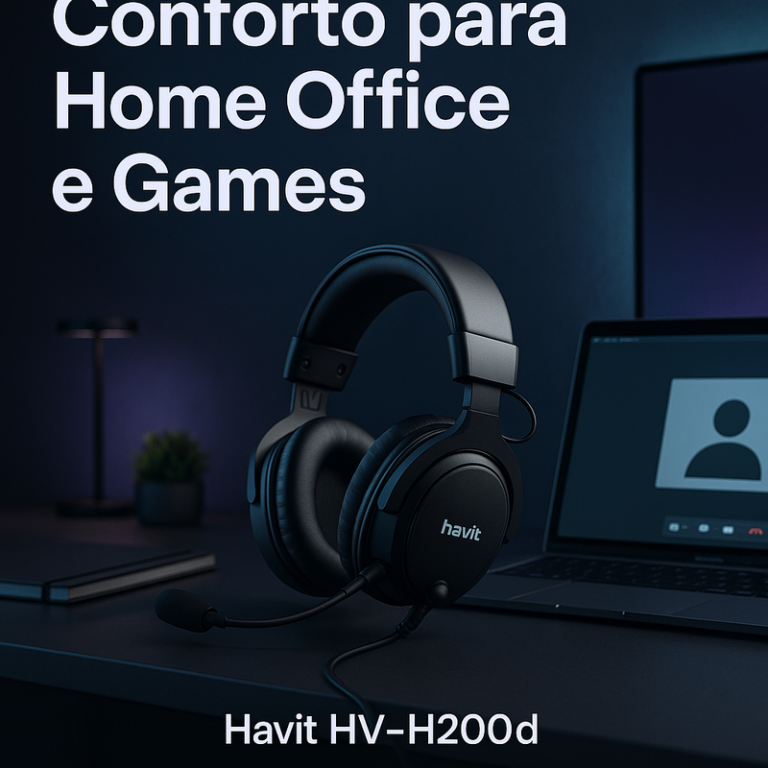 Headset gamer confortável para home office Havit HV-H2002d