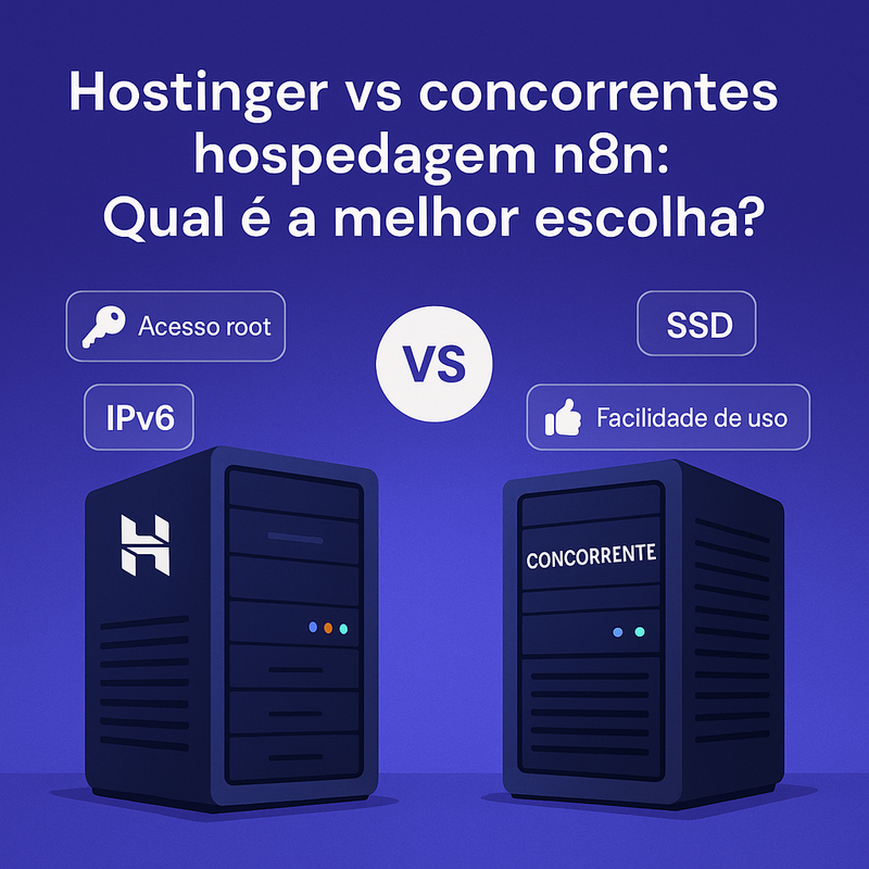 Uma imagem sobre Hostinger vs concorrentes hospedagem n8n: comparativo
