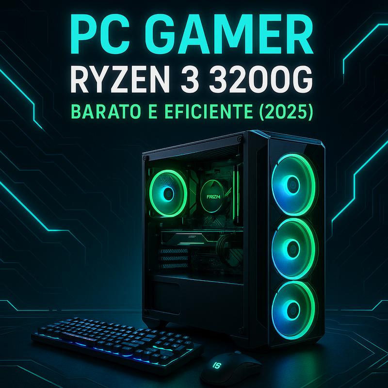 Uma imagem sobre PC Gamer Ryzen 3 3200G barato e eficiente 2025