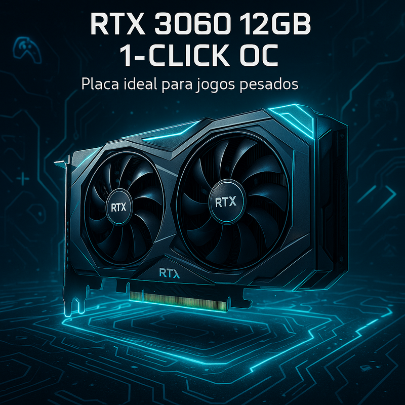 Uma imagem sobre RTX 3060 12GB 1-CLICK OC para jogos pesados 2025