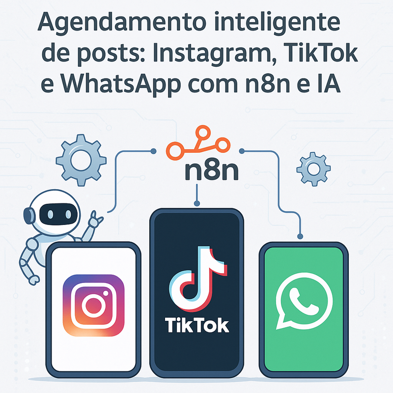 Uma imagem sobre Agendamento inteligente de posts Instagram TikTok WhatsApp
