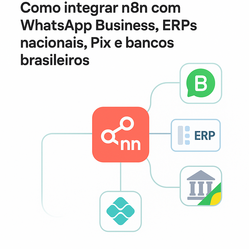 Uma imagem sobre Como integrar n8n com WhatsApp, ERPs, Pix e bancos