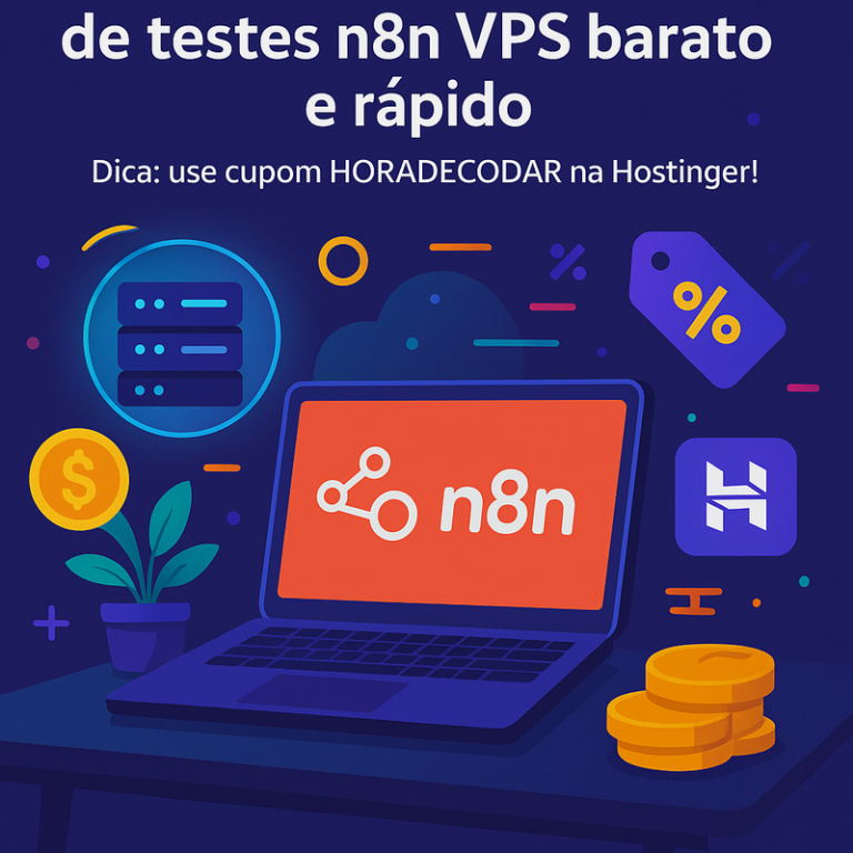 Como montar ambiente de testes n8n VPS barato e rápido