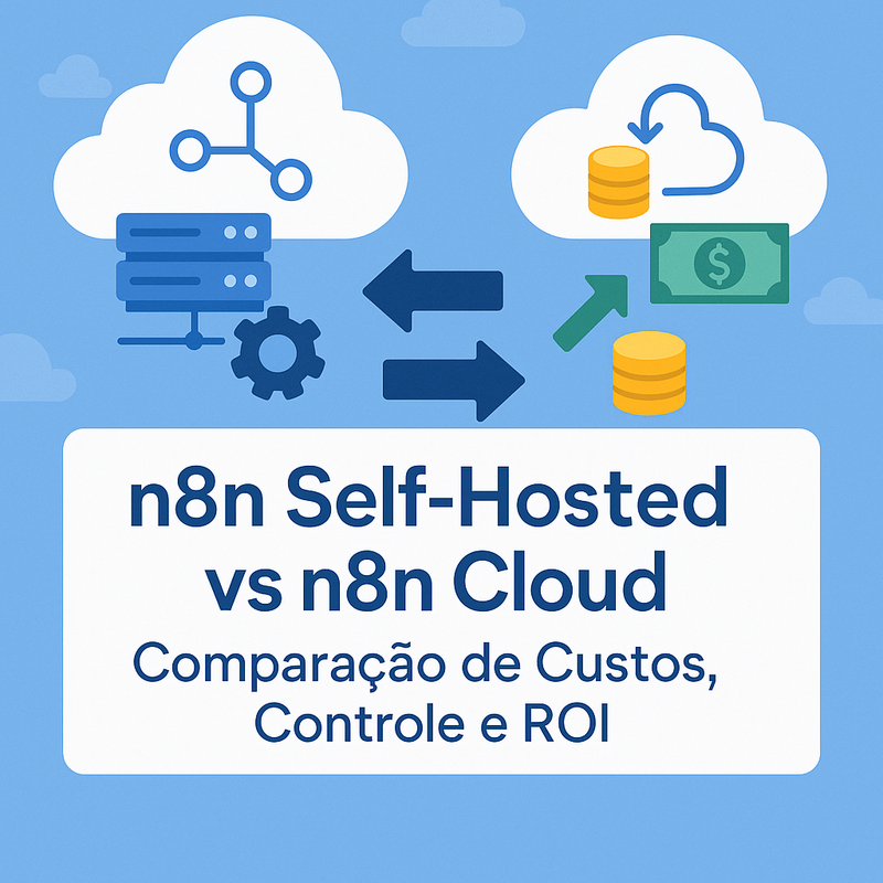 Uma imagem sobre n8n self-hosted vs n8n Cloud: custos e ROI (Hostinger)