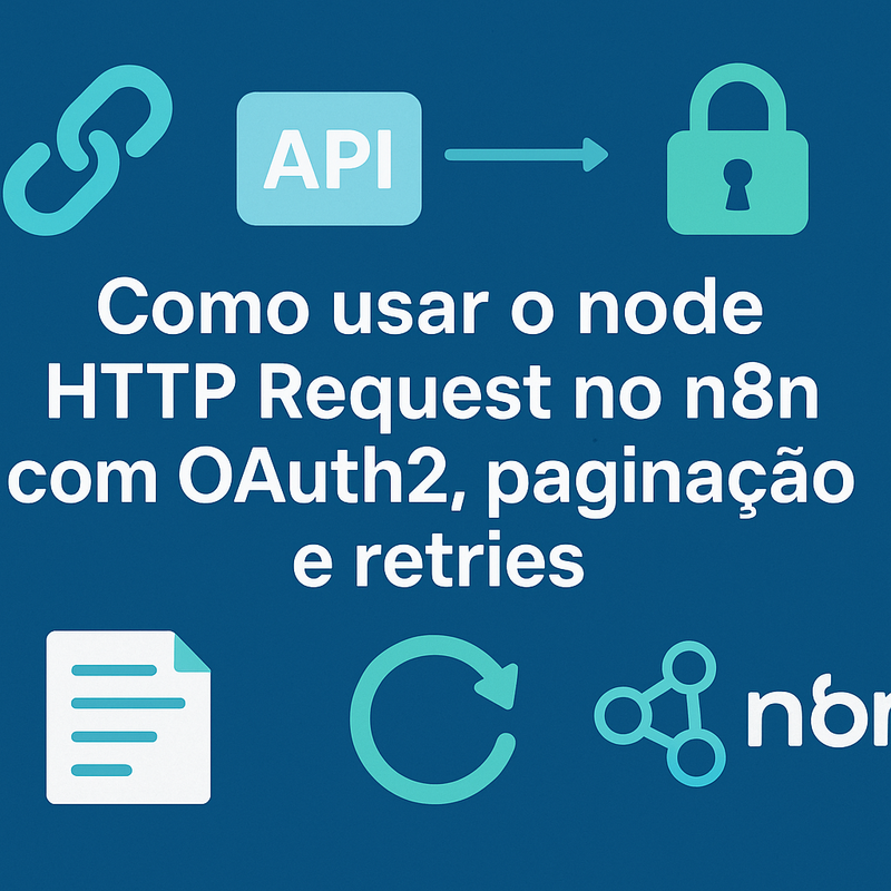 Uma imagem sobre Node HTTP Request n8n com OAuth2, paginação e retries