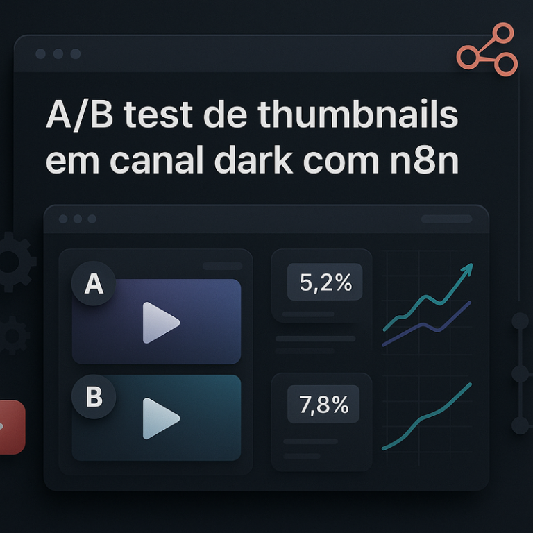 A/B test de thumbnails em canal dark com n8n