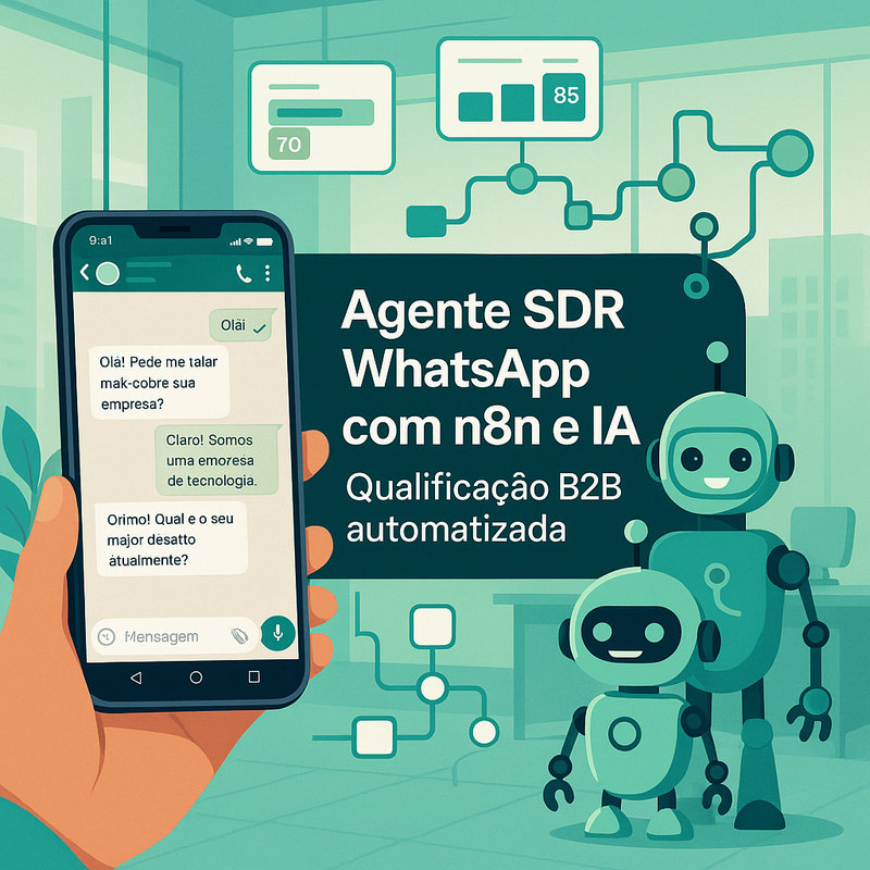 Uma imagem sobre Agente SDR WhatsApp com n8n e IA: Leads B2B Automatizado