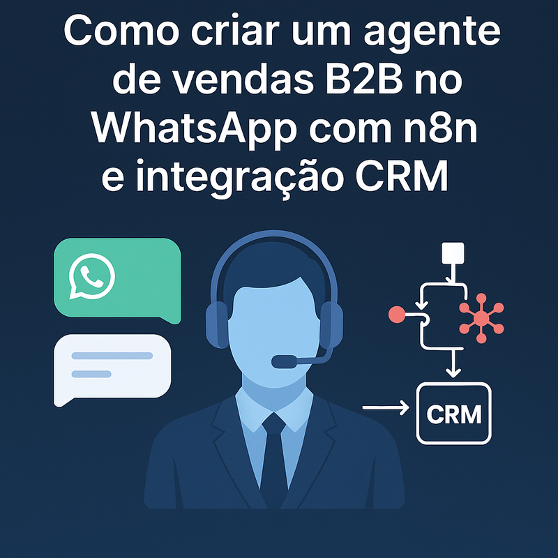 Uma imagem sobre Agente de vendas B2B WhatsApp n8n integração CRM fácil