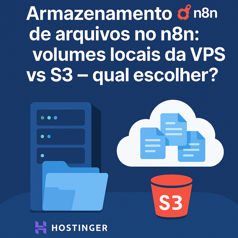 Uma imagem sobre Armazenamento de arquivos no n8n: volumes locais vs S3