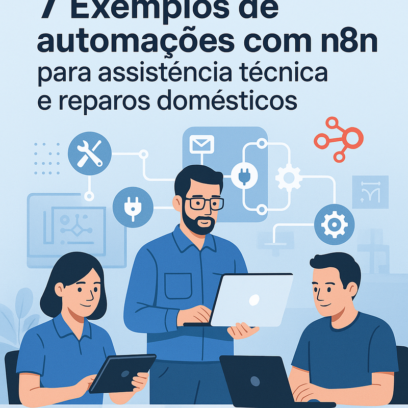 Uma imagem sobre 7 automações com n8n para assistência técnica e reparos