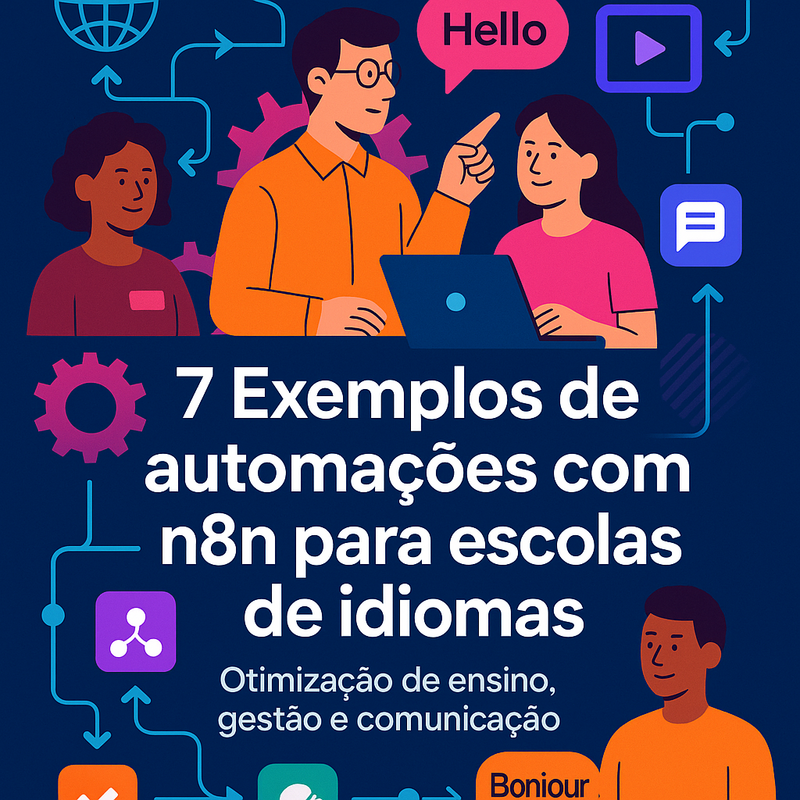 Uma imagem sobre 7 automações com n8n para escolas de idiomas
