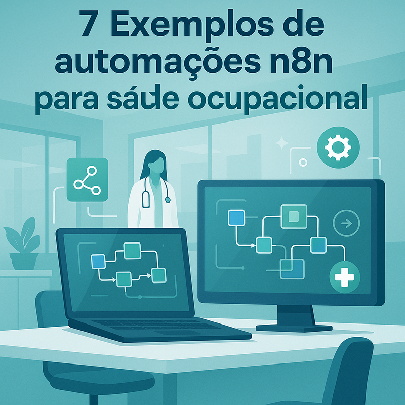 Uma imagem sobre 7 automações n8n para saúde ocupacional e trabalho