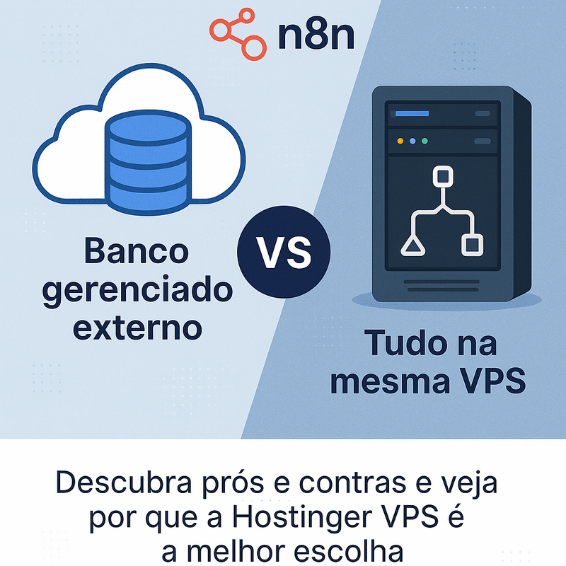 Uma imagem sobre Banco gerenciado ou VPS para n8n? Prós e contras