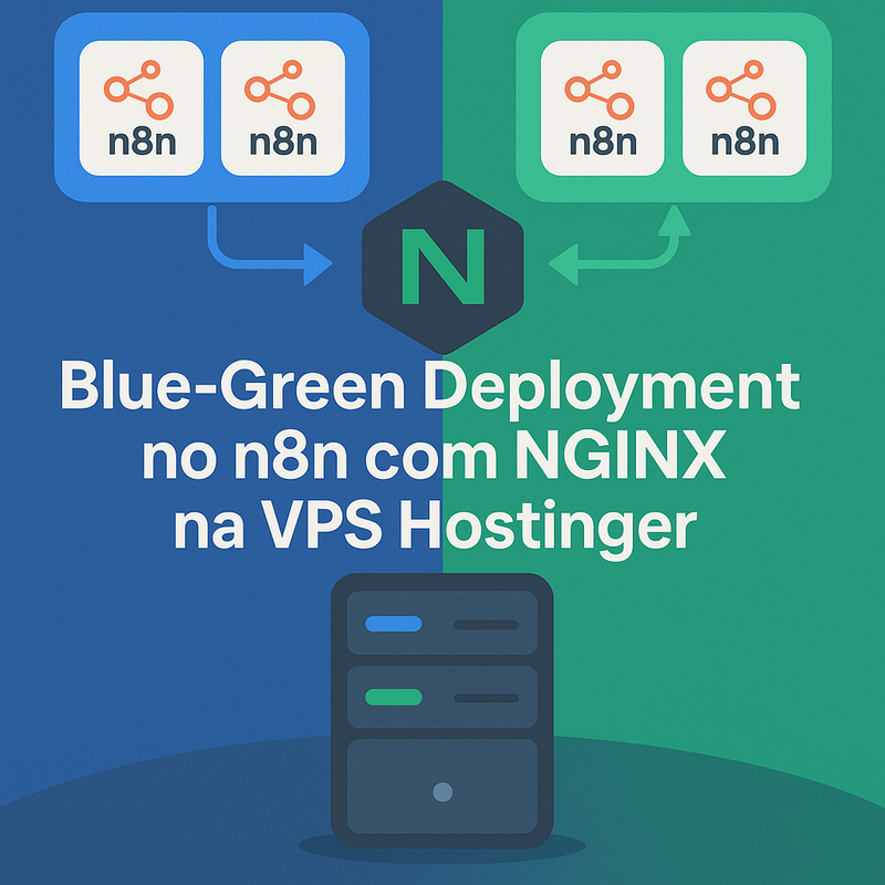 Uma imagem sobre Blue-Green deployment n8n nginx VPS Hostinger