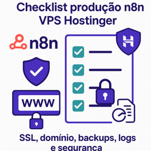 Checklist de produção para n8n na VPS Hostinger: SSL, domínio, backups, logs e segurança