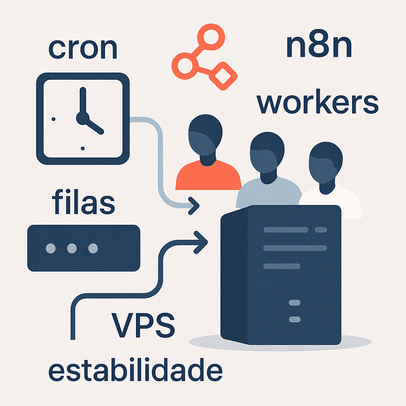 Uma imagem sobre Cron, filas e workers n8n: estabilidade VPS Hostinger