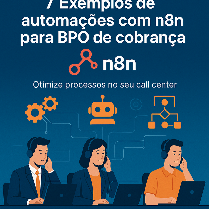 Uma imagem sobre 7 exemplos de automações n8n para BPO de cobrança