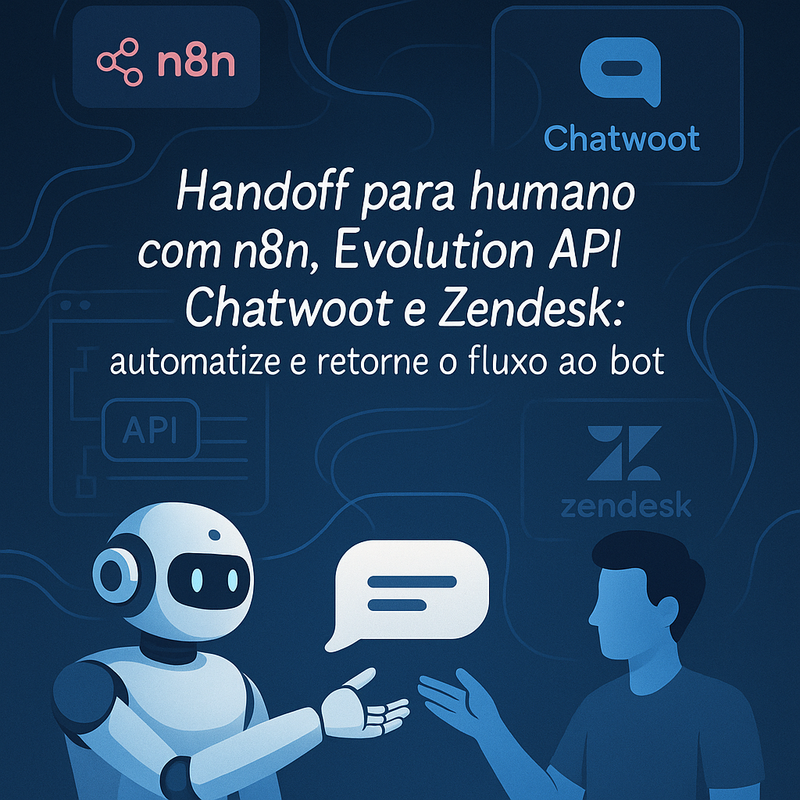 Handoff para humano com n8n, Evolution API, Chatwoot e Zendesk: automatize e retorne o fluxo ao bot