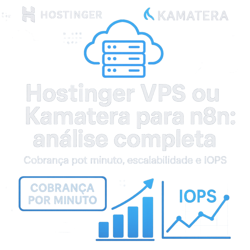 Uma imagem sobre Hostinger VPS ou Kamatera para n8n: qual é melhor?