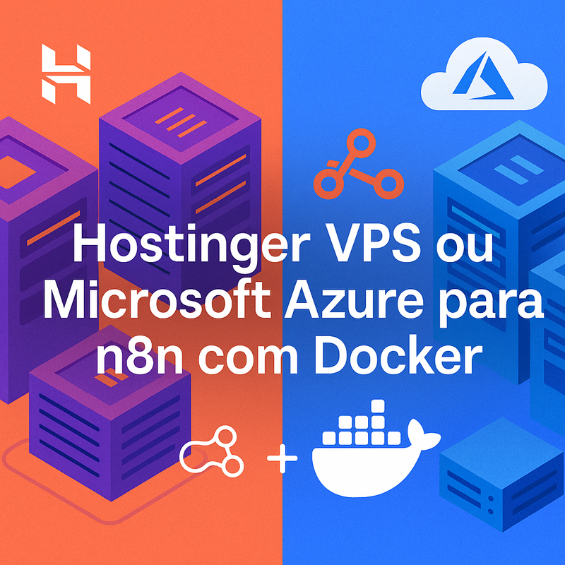 Uma imagem sobre Hostinger VPS ou Microsoft Azure para n8n com Docker