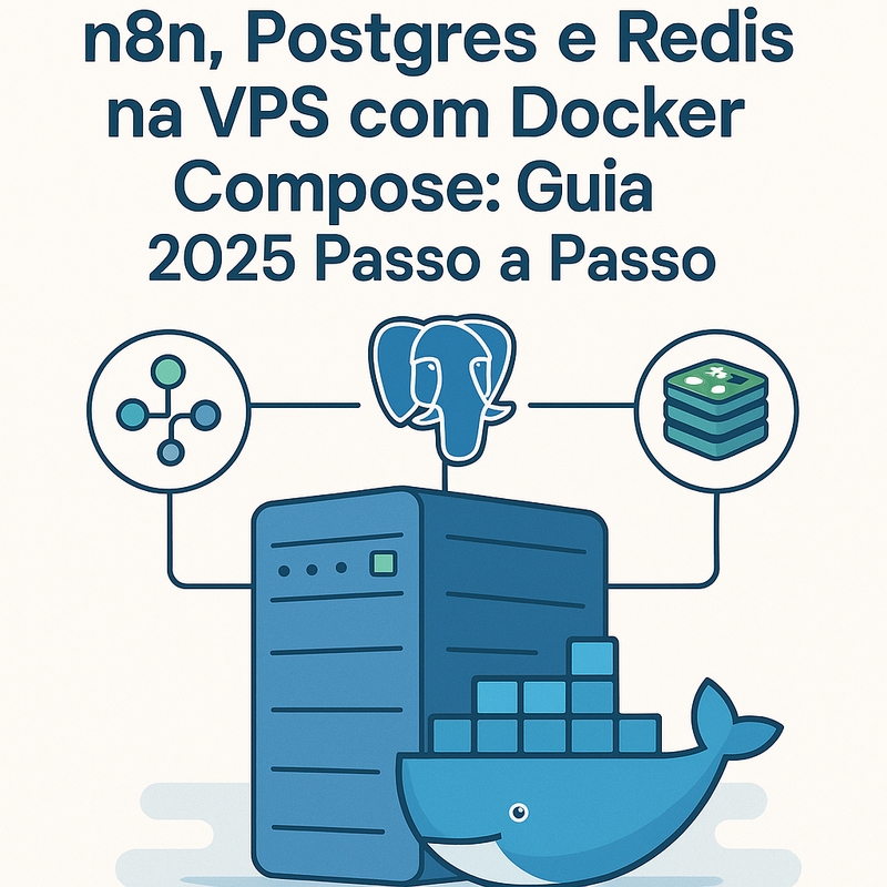 Uma imagem sobre n8n Postgres Redis Docker Compose VPS 2025 | Passo a Passo