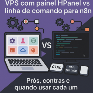 VPS com painel HPanel vs linha de comando para n8n: prós, contras e quando usar cada um