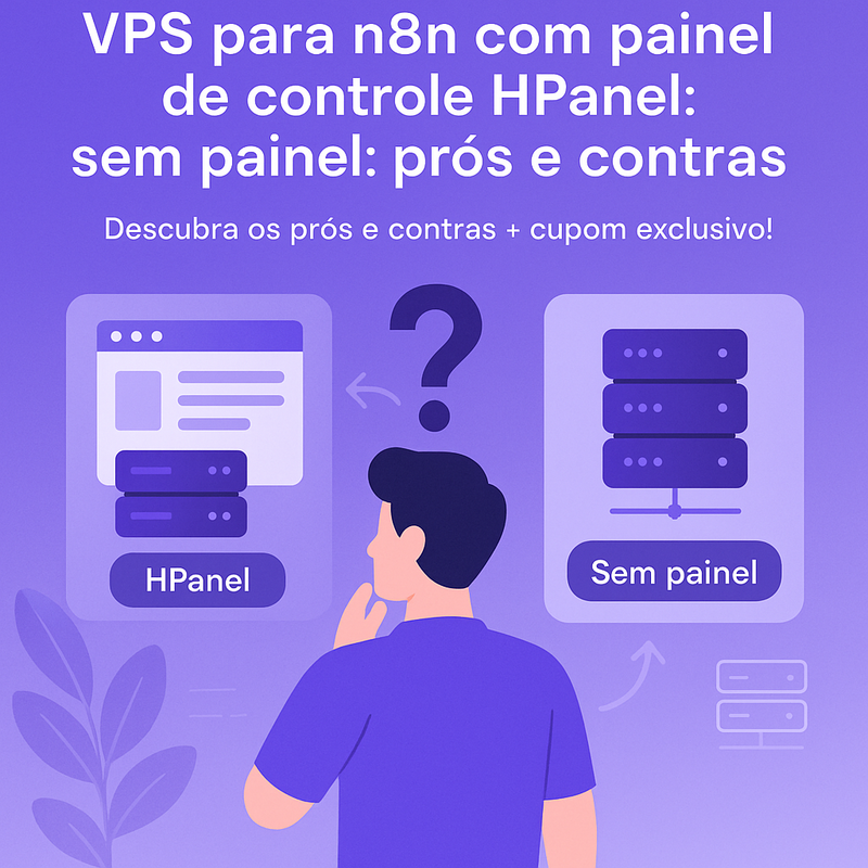 Uma imagem sobre VPS para n8n com HPanel vs sem painel: prós e contras