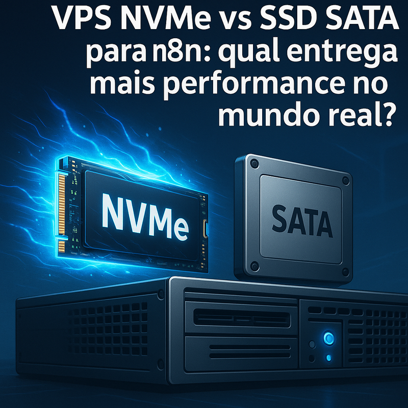 Uma imagem sobre VPS NVMe vs SSD SATA para n8n: mais performance real