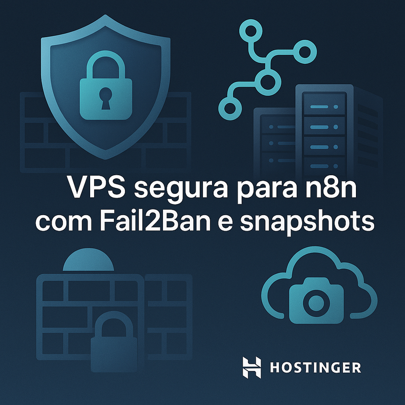 Uma imagem sobre VPS segura para n8n com fail2ban e snapshots | Hostinger