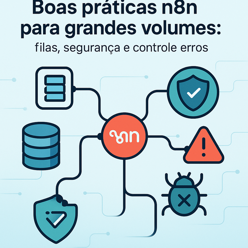 Uma imagem sobre Boas práticas n8n para grandes volumes: filas e segurança