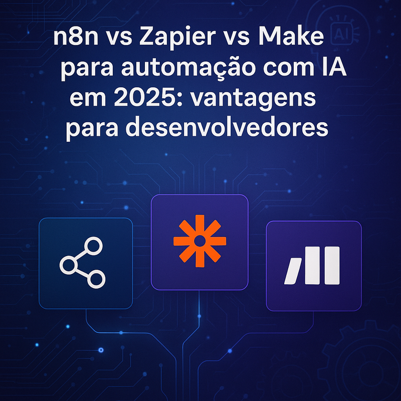 Uma imagem sobre Comparativo n8n vs Zapier vs Make: Automação com IA 2025
