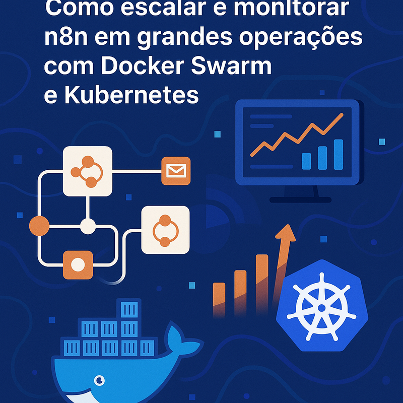 Uma imagem sobre Escalar e monitorar n8n com Docker Swarm e Kubernetes