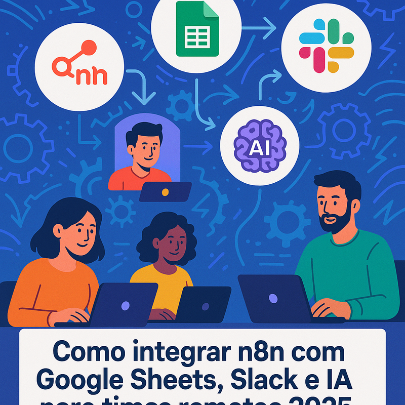 Uma imagem sobre n8n, Google Sheets, Slack e IA para times remotos 2025