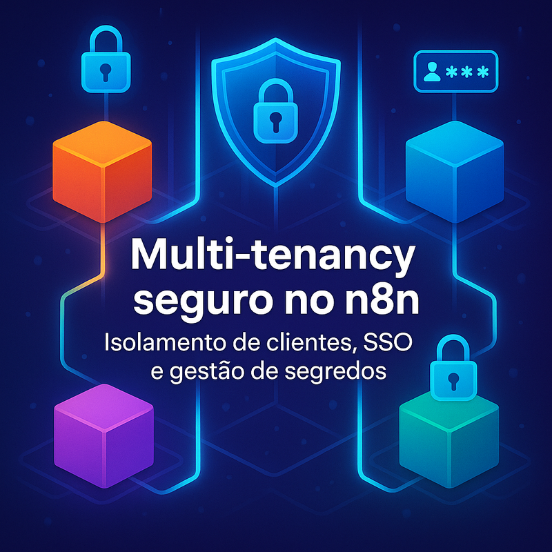 Uma imagem sobre Multi-tenancy seguro no n8n: isolamento, SSO e segredos