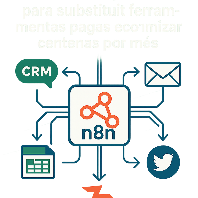 Uma imagem sobre n8n para substituir ferramentas pagas e economizar