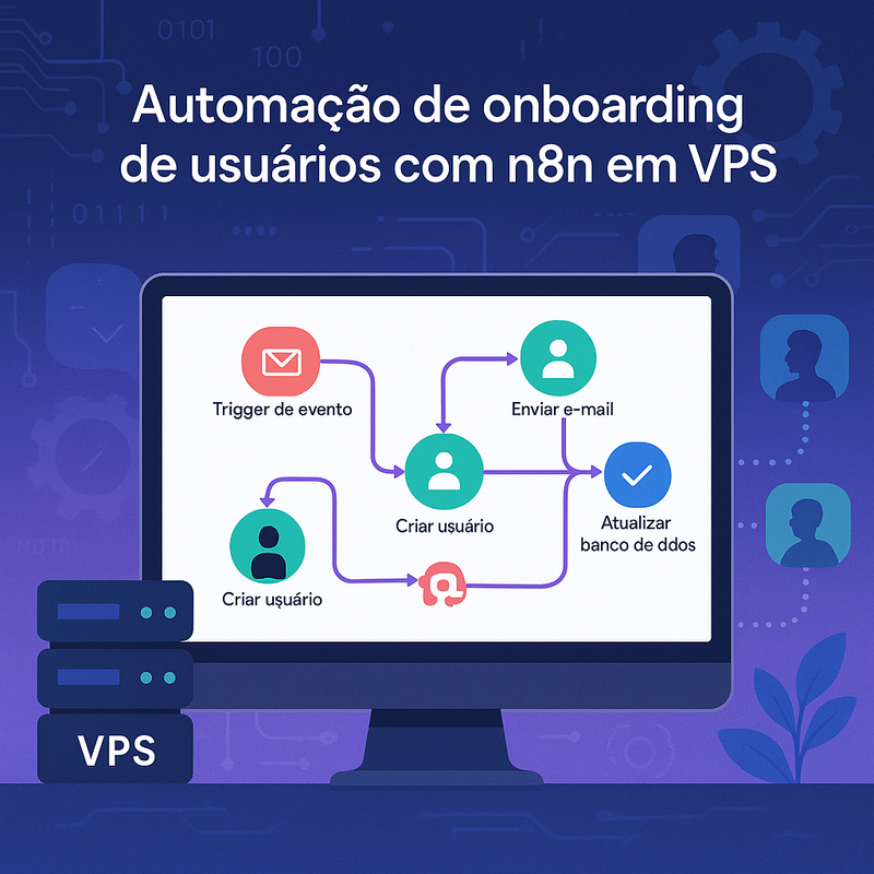 Uma imagem sobre n8n em VPS para automação de onboarding de usuários 2025