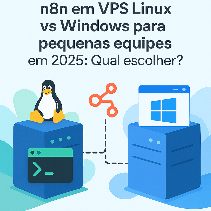 Uma imagem sobre n8n em VPS Linux vs Windows para equipes em 2025