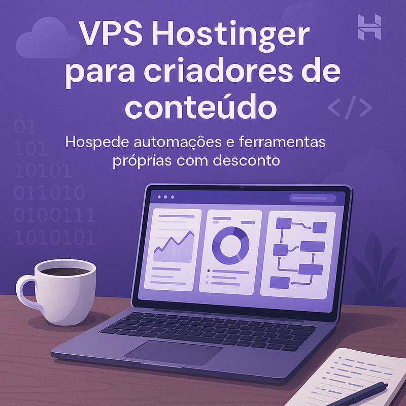Uma imagem sobre VPS Hostinger para criadores de conteúdo com desconto