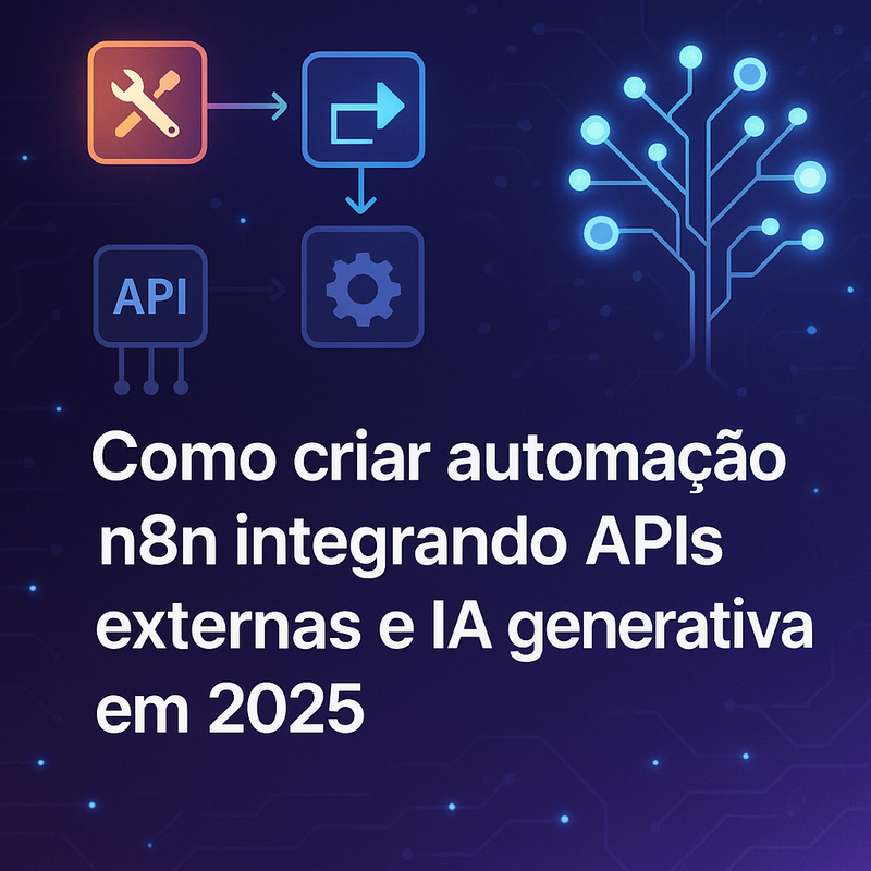 Uma imagem sobre Automação n8n integrando APIs e IA generativa 2025