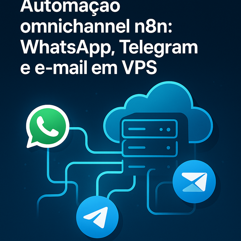 Uma imagem sobre Automação omnichannel n8n WhatsApp Telegram e-mail VPS