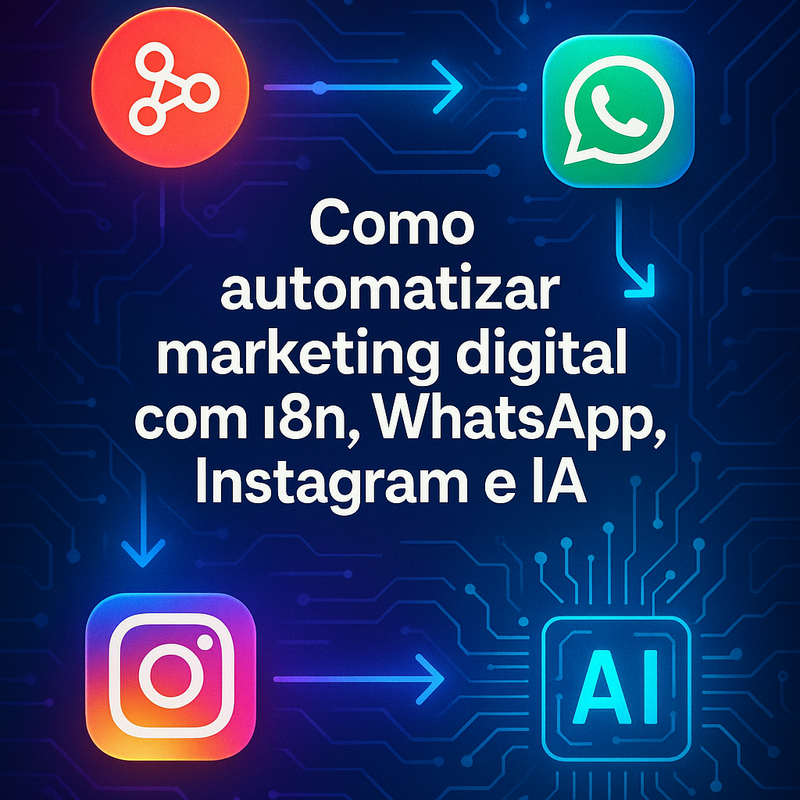 Uma imagem sobre Automatizar marketing digital n8n WhatsApp Instagram IA