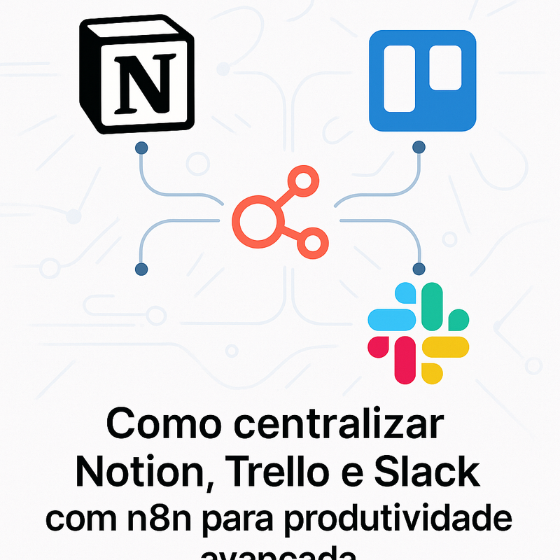 Uma imagem sobre Centralizar Notion, Trello e Slack com n8n para produtividade