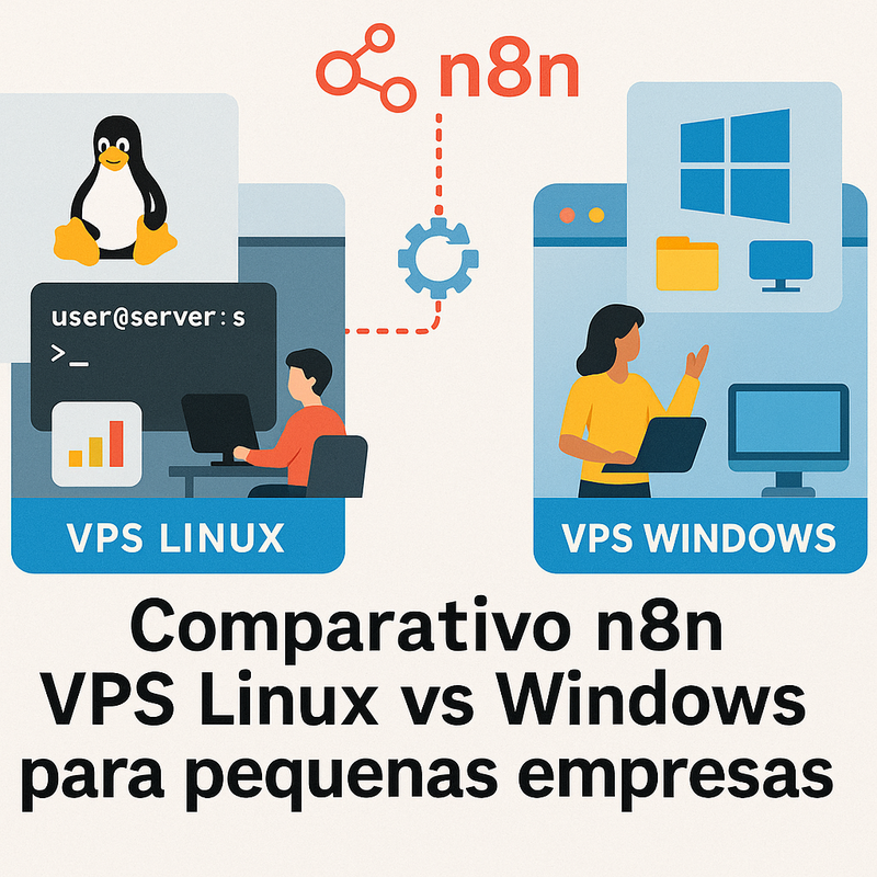 Uma imagem sobre Comparativo n8n VPS Linux vs Windows pequenas empresas