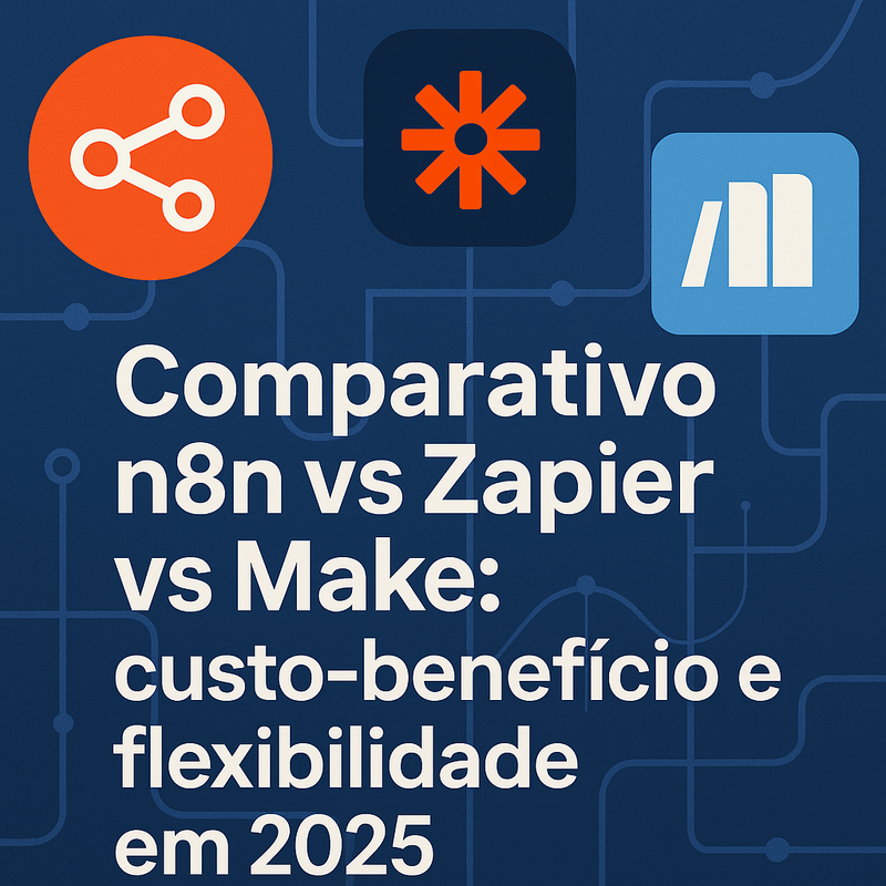 Uma imagem sobre Comparativo n8n vs Zapier vs Make: custo-benefício 2025