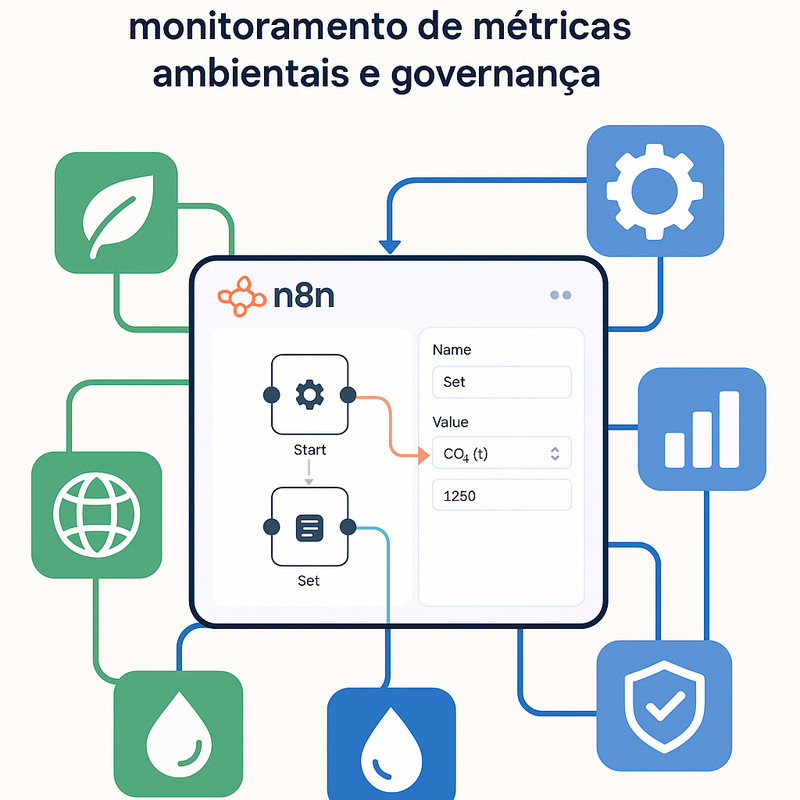 Uma imagem sobre n8n automação relatórios ESG métricas ambientais