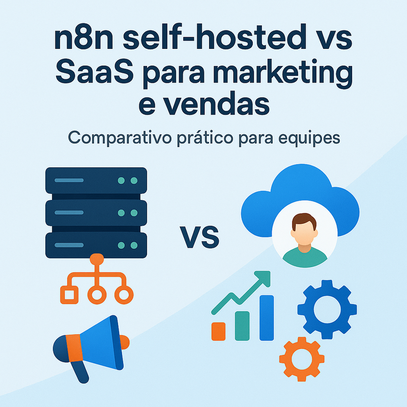Uma imagem sobre n8n self-hosted vs SaaS para marketing e vendas 2025