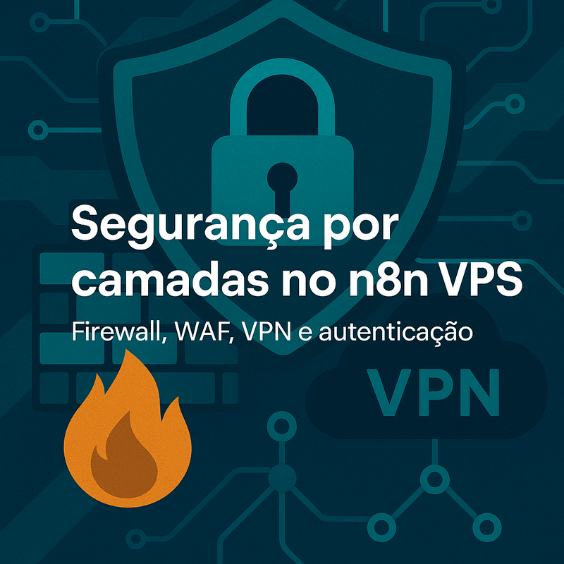 Segurança por camadas no n8n VPS: proteja seu servidor com firewall, WAF, VPN e autenticação