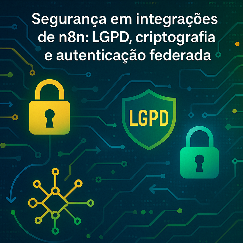 Uma imagem sobre Segurança em integrações n8n: LGPD, criptografia e mais